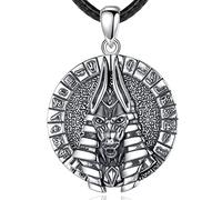 EUDORA Harmony Ball Anu ollana in Argento Sterling per Donne e Uomini, Antico Egitto Anpu Ankh Croce Piramide Occhio di Horus Ciondolo, Dio dei Morti Protezione Gioielli Regalo per Marito, 24"