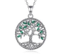 EUDORA Harmony Ball Collana Albero della Vita per Donna Argento Sterling 925 Cubic Zirconia Ciondolo Albero Madre Gioielli Regalo per Ragazza Madre Figlia Moglie, Catena 45 cm
