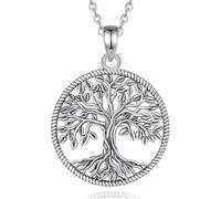 EUDORA Harmony Ball Collana Albero della Vita per Donna Uomo Argento Sterling S925, Vintage Yggdrasil Albero della Vita Ciondolo Amuleto Gioielli Regali per Donna Uomo, 20"+2"
