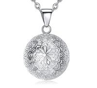 EUDORA Harmony Ball Collana Angeli Gravidanza Ciondolo Chiama Angeli Collane da Donna Bola Messicana Maternita per Future madre Regalo Originale Bel Gioielli, 114cm+76cm