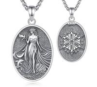 EUDORA Harmony Ball Collana con Ciondolo Della dea Greca Afrodite per Donna in Argento Sterling 925, Afrodite dea Dell'amore Della Bellezza del Desiderio e Della Fertilità Regalo per Marinaio, 20"+2"