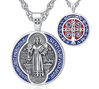 EUDORA Harmony Ball Collana con Ciondolo in Argento Sterling 925 con Santi e Arcangeli per Donne e Uomini, Medaglia Dell'Arcangelo Michele Regalo di Gioielli della Vergine Maria San Cristoforo, 24"