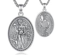 EUDORA Harmony Ball Collana con Ciondolo Persefone dea Greca per Donna in Argento Sterling S925, Vintage con Ciondolo Persefone dea Greca Della Primavera e Degli Inferi Idea Regalo per Donna, 20"+2"