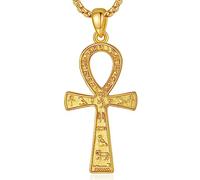 EUDORA Harmony Ball Collana con Croce Ankh in Argento Sterling per Donna Uomo, Collane con Croce Della Vita Placcata in Oro 18 carati Ciondolo con Runa Egizia Antica Regalo per Mamma Papà, 22 Pollici