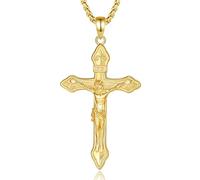 EUDORA Harmony Ball Collana con croce in Argento Sterling 925 per Donna Uomo, Croce di Caravaca/Ankh/San Benedetto/San Cristoforo/crocifisso Collane Gioielli Religiosi Regalo per Mamma Papà. 22"/24"