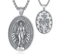 EUDORA Harmony Ball Collana con croce in Argento Sterling 925 per Donna Uomo, Croce di Caravaca/Ankh/San Benedetto/San Cristoforo/crocifisso Collane Gioielli Religiosi Regalo per Mamma Papà. 22"/24"