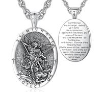 EUDORA Harmony Ball Collana con Medaglia di San Michele per Donne e Uomini in Argento Sterling 925, Ciondolo di San Michele Arcangelo Medalla de San Miguel Arcangel Regali di Gioielli, 22"+2"