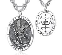 EUDORA Harmony Ball Collana con Medaglia di San Michele per Uomo e Donna in Argento Sterling 925, Ciondolo di San Michele Arcangelo Protezione Medalla de San Miguel Arcangel Regalo di Gioielli, 22"+2"