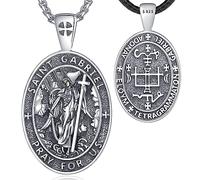 EUDORA Harmony Ball Collana in Argento Sterling 925 Arcangelo Gabriele Medaglia San Gabriele per Donna Uomo, Ciondolo Amuleto Protezione San Gabriele Gioielli Islam Cristiano Regali, 24"+20"