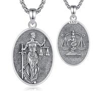 EUDORA Harmony Ball Collana in Argento Sterling 925 Con Ciondolo Della Dea Greca per Donne e Uomini, Ciondolo Della dea Della Fortuna di Santa Brigida Regalo, 22"