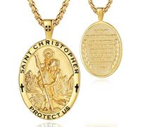 EUDORA Harmony Ball Collana in argento Sterling 925 con San Cristoforo/San Michele/San Benedetto/San Giuda/Vergine Maria/San Gabriele/Sant'Antonio per uomini e donne, amuleto per protezione religiosa,