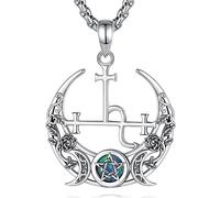 EUDORA Harmony Ball Collana in Argento Sterling 925 Nudo de Bruja Plata 925 Originale Nodo delle Streghe Collana con Opale Blu per Donna, Ciondolo Protezione Nudo de Brujas Gioielli Amuleto, 22"