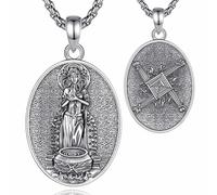 EUDORA Harmony Ball Collana in argento Sterling con ciondolo a croce di Santa Brigitte di Kildare, dea celtica, da donna, gioiello vintage ossidato, 50,8 cm + 5 cm