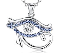 EUDORA Harmony Ball Collana Wiccan in Argento Sterling 925 per Donne Uomini, Mano di Fatima Nodo delle Streghe Tripla Dea della Luna Malocchio Horus of Eye Gioielli Regalo per Figlie Sorelle, 18"/22"