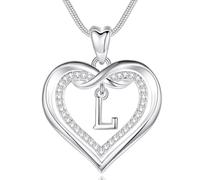 EUDORA Harmony Ball Collane Iniziali per Donne Ragazze, CZ Doppio Cuore Lettera L Ciondolo, Alfabeto Infinity Love Heart Collana Gioielli Regali per Moglie Fidanzate Mamma