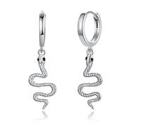 EUDORA Harmony Ball Orecchini a Cerchio con Serpente in Argento Sterling 925 per Donne e Ragazze, Orecchini Pendenti con Animali Ipoallergenici Punk Cool per La Moglie di Donna