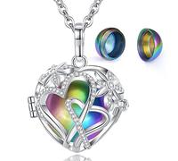 EUDORA Harmony Ball Urna Collana per Ceneri Cremazione Gioielli per Ceneri Doppio Cuore Ciondolo Collana Ricordo Funerale Regalo Commemorativo per Ceneri di Animali Umani, 61 cm