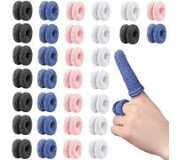 EUDUQ 32 Pezzi Bende per Dita, Finger Sleeves Elastici, Protezione Dita Mano, Cerotti dita Mani Traspiranti in Cotone, Cappuccio Dito per Lesioni, Lavoro, Cucina e Sport (Colorati)