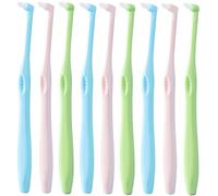 EUDUQ 9 pezzi di spazzolino da denti a tuft, spazzolino da denti traforato, spazzolino da denti confezionato singolarmente, morbido spazzolino da denti a ciuffo, piccolo assetto per parentesi graffe e