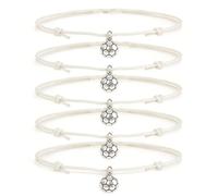 EUEAVAN Accessori da calcio Bulk 5 pezzi braccialetto di coppia a tema calcio regolabile unisex fatto a mano braccialetto paracord gioielli ispiratori regali per allenatori fan feste (bianco)