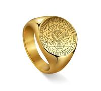 EUEAVAN Anello con i sigli dei 7 Arcangeli da uomo, anello con il sigillo dell'Arcangelo di San Michele, talismano del santo custode, gioiello cristiano, regalo pagano