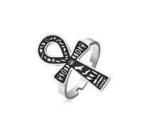EUEAVAN Anello Croce Ankh Africano e dell'Antico Egitto | Anello Ankh Regolabile Chiave della Vita, Amuleto Occhio di Ra e Horus, Gioiello dell'Antico Egitto, Regalo Cartiglio
