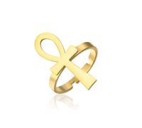 EUEAVAN Anello Croce Ankh Africano e dell'Antico Egitto | Anello Ankh Regolabile Chiave della Vita, Amuleto Occhio di Ra e Horus, Gioiello dell'Antico Egitto, Regalo Cartiglio