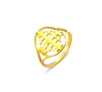 EUEAVAN Anello croce di Gerusalemme per donna Anello crociato di Gerusalemme per uomo Medaglia di Gerusalemme Greco Medievale Gioielli religiosi cristiani Regalo di battesimo (Oro, 11)