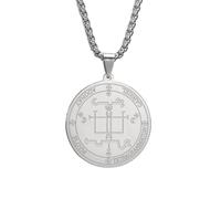 EUEAVAN Arcangelo Gabriele Collana Amuleto di Protezione Collana Angelo Custode Medaglia Arcangelo Michael Ciondolo Salomone Distintivo Arcangelo Santo Gioielli per Uomo (argento)