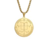 EUEAVAN Arcangelo Gabriele Collana Amuleto di Protezione Collana Angelo Custode Medaglia Arcangelo Michael Ciondolo Salomone Distintivo Arcangelo Santo Gioielli per Uomo (oro)