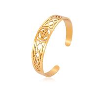 EUEAVAN Bracciale con nodo delle streghe Nodo celtico Nudo De Bruja Bracciale Tripla Dea Buona fortuna Triquetra Trinità Amuleto Wiccan Gioielli Regali irlandesi per streghe (oro 3)