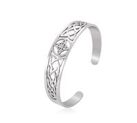 EUEAVAN Bracciale con nodo delle streghe Nodo celtico Nudo De Bruja Bracciale Tripla Dea Buona fortuna Triquetra Trinità Amuleto Wiccan Gioielli Regali irlandesi per streghe (argento)