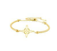 EUEAVAN Bracciale con nodo delle streghe Nodo celtico Tripla Dea Cavigliera Nudo De Bruja Buona fortuna Triquetra Trinità Amuleto Wiccan Gioielli Regali irlandesi per streghe (nodo stregato 1 oro 2)