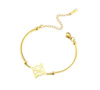 EUEAVAN Bracciale con nodo delle streghe Nodo celtico Tripla Dea Cavigliera Nudo De Bruja Buona fortuna Triquetra Trinità Amuleto Wiccan Gioielli Regali irlandesi per streghe (nodo stregato 2 oro 3)