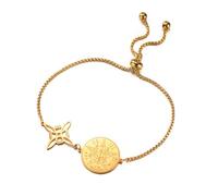 EUEAVAN Bracciale con nodo delle streghe, tetragramma e pentagramma Nudo De Bruja YHVH YHWH Yeshua Jehovah Bracciale Wicca Amuleto Religioni Gioielli Wiccan Regalo per donne e uomini (Oro)