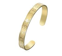 EUEAVAN Bracciale con simboli Adinkra della saggezza africana Cavigliera con mappa dell'Africa Amuleto egiziano Adinkra Gye Nyame Gioielli etnici Orgoglio nazionale Regalo (bracciale in oro)