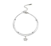 EUEAVAN Bracciale Fiore di Loto per Donna Yoga Meditazione Chakra Cavigliera Regolabile Moda Yoga Gioielli Appassionati di Yoga Regalo Yogi Donna Ragazza