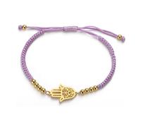 EUEAVAN Bracciale Hamsa Mano di Fatima Bracciale di coppia regolabile con perline Cabala Mano di Fatima Amuleto Gioielli fatti a mano intrecciati Corda fortunata Bracciale di corda rossa