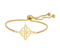 EUEAVAN Bracciale Nodo Streghe Nodo Celtico Cavigliera Nudo De Bruja Buona Fortuna Triquetra Trinità Amuleto Wiccan Gioielli Regali Irlandesi per Donne (oro 3)