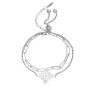 EUEAVAN Bracciale Nodo Streghe Nodo Celtico Cavigliera Nudo De Bruja Buona Fortuna Triquetra Trinità Amuleto Wiccan Gioielli Regali Irlandesi per Donne (argento stratificato 4)
