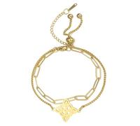 EUEAVAN Bracciale Nodo Streghe Nodo Celtico Cavigliera Nudo De Bruja Buona Fortuna Triquetra Trinità Amuleto Wiccan Gioielli Regali Irlandesi per Donne (oro stratificato 4)