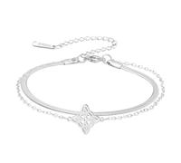 EUEAVAN Bracciale Nodo Streghe Nodo Celtico Cavigliera Nudo De Bruja Buona Fortuna Triquetra Trinità Amuleto Wiccan Gioielli Regali Irlandesi per Donne (argento stratificato 5)
