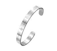 EUEAVAN Bracciale rigido in acciaio inox con simboli Usui Cho Ku Rei Reiki | Sei He Ki, braccialetto con 7 chakra, energia curativa Reiki, gioiello spirituale a spirale, regalo per meditazione yoga da