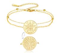 EUEAVAN Bracciale Tetragrammaton Pentagramma YHVH YHWH Jehovah Bracciale Yeshua Benedetta Preghiera Bibbia Ebraica 72 Nomi di Dio Amuleto Wicca Gioielli Regalo (oro stratificato)