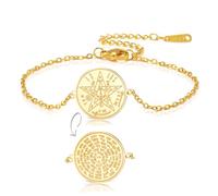 EUEAVAN Bracciale Tetragrammaton Pentagramma YHVH YHWH Jehovah Bracciale Yeshua Benedetta Preghiera Bibbia Ebraica 72 Nomi di Dio Amuleto Wicca Gioielli Regalo (oro 2)