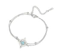 EUEAVAN Bracciale Witch Knot per donna Cavigliera con gemme e nodo celtico Nudo De Bruja Amuleto Wiccan della Trinità portafortuna Gioielli Regali irlandesi (argento stratificato)