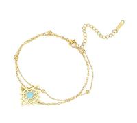 EUEAVAN Bracciale Witch Knot per donna Cavigliera con gemme e nodo celtico Nudo De Bruja Amuleto Wiccan della Trinità portafortuna Gioielli Regali irlandesi (oro stratificato 4)