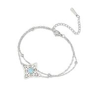EUEAVAN Bracciale Witch Knot per donna Cavigliera con gemme e nodo celtico Nudo De Bruja Amuleto Wiccan della Trinità portafortuna Gioielli Regali irlandesi (argento stratificato 2)