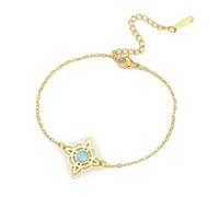 EUEAVAN Bracciale Witch Knot per donna Cavigliera con gemme e nodo celtico Nudo De Bruja Amuleto Wiccan della Trinità portafortuna Gioielli Regali irlandesi (oro 2)