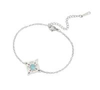 EUEAVAN Bracciale Witch Knot per donna Cavigliera con gemme e nodo celtico Nudo De Bruja Amuleto Wiccan della Trinità portafortuna Gioielli Regali irlandesi (argento)